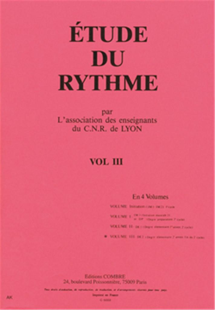 C.N.R. de Lyon - Etude du rythme Vol.3